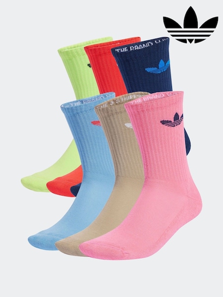 adidas Originals Blue Trefoil Crew Socks 6 Pack (AR0220) | R$ 195