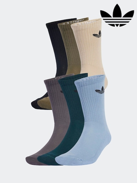 adidas Originals Brown Chrome Trefoil Crew Socks 6 Pack (AR0250) | R$ 195