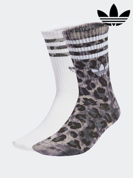 adidas Originals Grey Leopard Print Crew Socks 2 Pack (AR0392) | €18.50