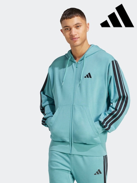 adidas Green Light Essentials 3-Stripes French Terry Full Zip Hoodie (AR0407) | R$ 495
