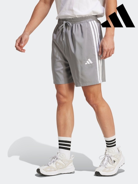 adidas Grey Essentials 3-Stripes Chelsea Shorts (AR0492) | AED134