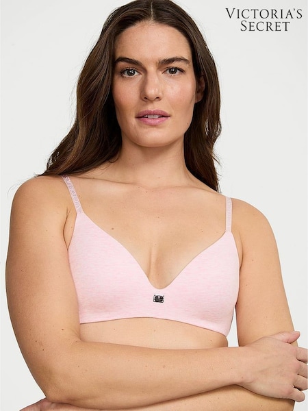 Victoria's Secret Pink Petal Heather Non Wired Lightly Lined Cotton Logo Bra (AR0530) | €40