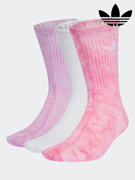 adidas Originals Pink Tie Dye Crew Socks 3 Pack (AR0633) | R$ 180