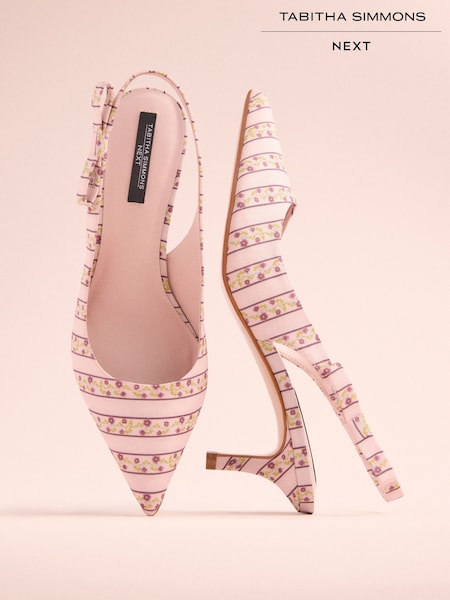 Pink Floral Tabitha Simmons x Next Dela Slingback Point Heels (AR0680) | € 138