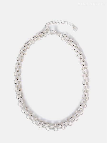 Mint Velvet Silver Tone Short Chain Necklace (AR0708) | €50