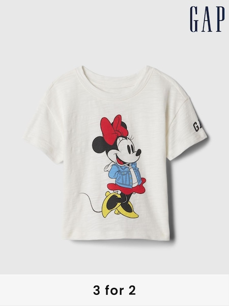Gap White Disney Minnie Mouse Graphic T-Shirt (6mths-5yrs) (AR0749) | €23