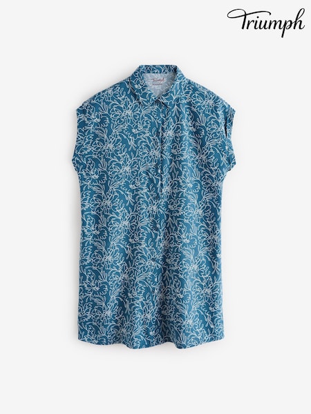 Albastru - Cămașă de noapte Triumph Boyfriend Fit (AR0947) | 223 LEI