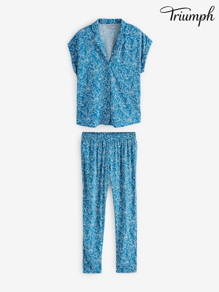 Triumph Boyfriend Fit Blue Pyjamas (AR0990) | $55