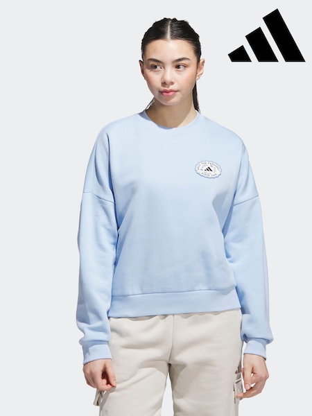 adidas Blue Farmers Market Graphic Loose Fit Sweatshirt (AR1243) | AED262