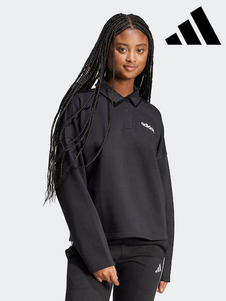 adidas Black Essentials Linear Polo Sweatshirt (AR1280) | R$ 395