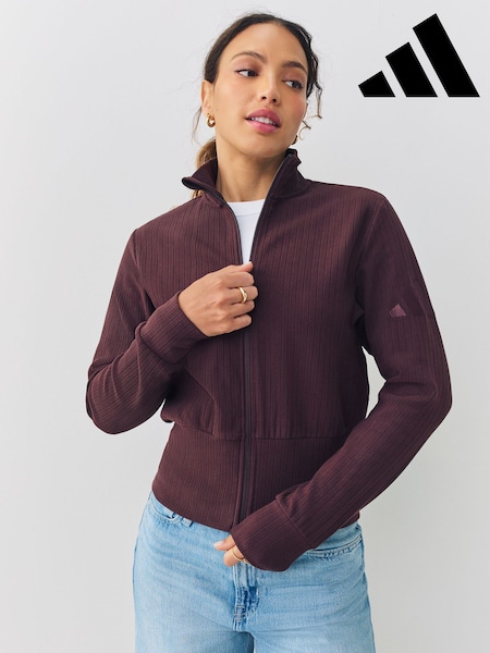 adidas Brown ALL SZN Winterized Full Zip Track Top (AR1298) | €86