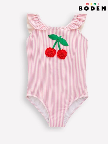 Boden Pink Cherry Frill Strap Swimsuit (AR1343) | €24 - €29