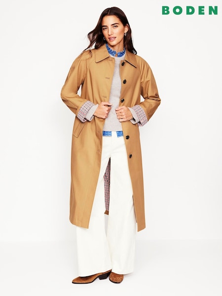 Boden Brown Windsor Heritage 100% Cotton Trench Coat (AR1351) | €320