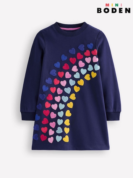 Boden Ida Sweatshirt Heart Appliqué Dress (AR1367) | ‏223 ر.س.‏ - ‏249 ر.س.‏