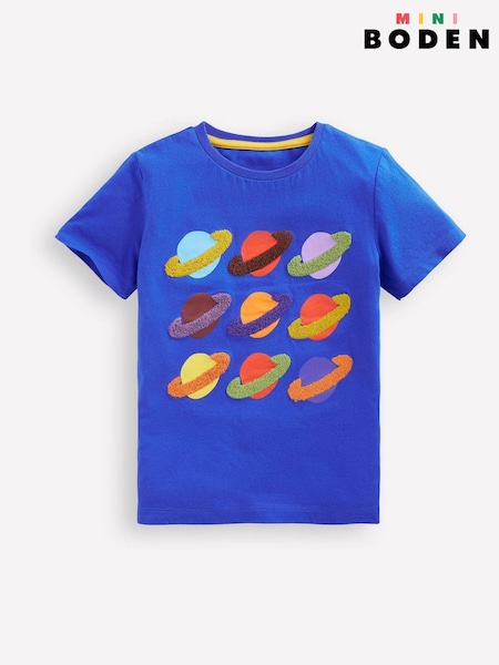 Boden Blue Space Planets Boucle 100% Cotton T-Shirt (AR1382) | 56 QAR - 62 QAR