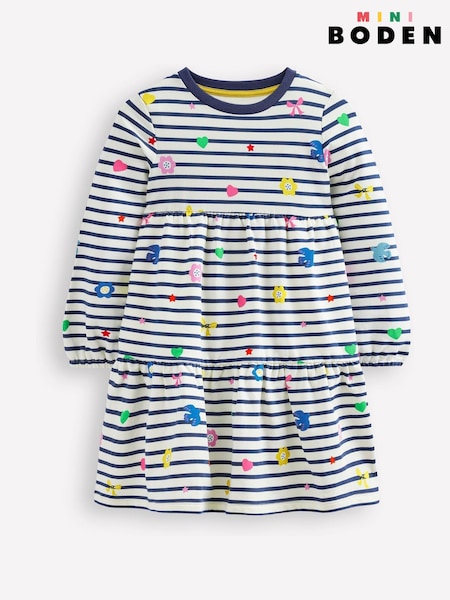 Boden Blue Tiered Stripe Sweatshirt Dress (AR1389) | € 24 - € 28