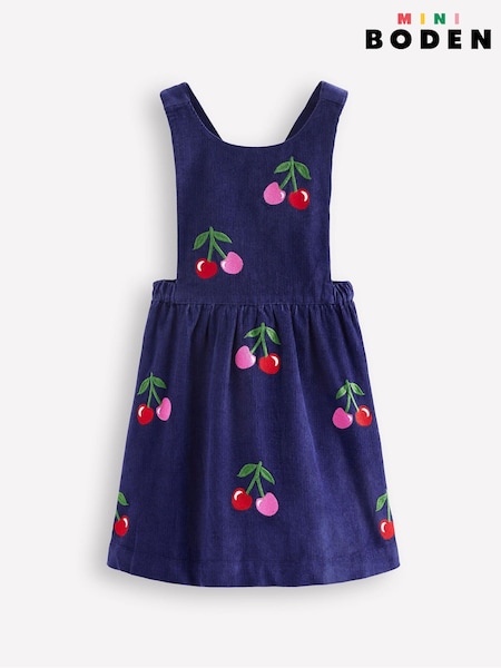 Boden Lucilla Cherry Print Pinafore 100% Cotton Dress (AR1399) | 182 LEI - 203 LEI
