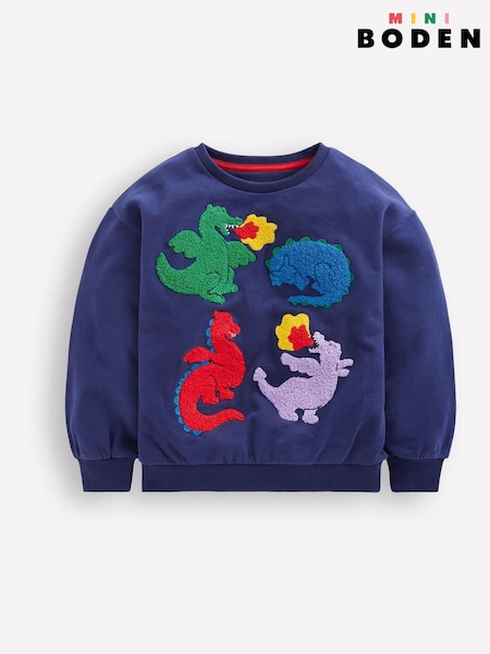 Boden Blue Fun Dragon 100% Cotton Sweatshirt (AR1404) | AED84 - AED102