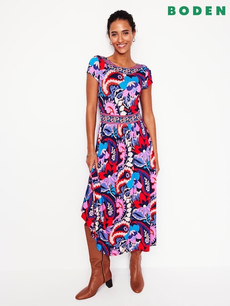 Boden Blue Melanie Jersey Paisley Midi Dress (AR1418) | €108