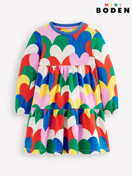 Boden Blue Tiered Heart Sweatshirt Dress (AR1420) | €21.50 - €27