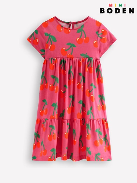 Boden Twirly Cherries 100% Cotton Jersey Dress (AR1424) | ‏147 ر.س.‏ - ‏172 ر.س.‏