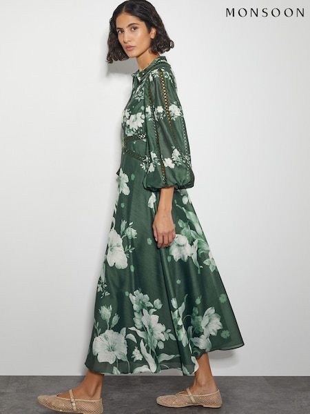 Monsoon Amari Floral Print Midi Shirt Dress (AR1434) | ‏74.500 د.ك.‏