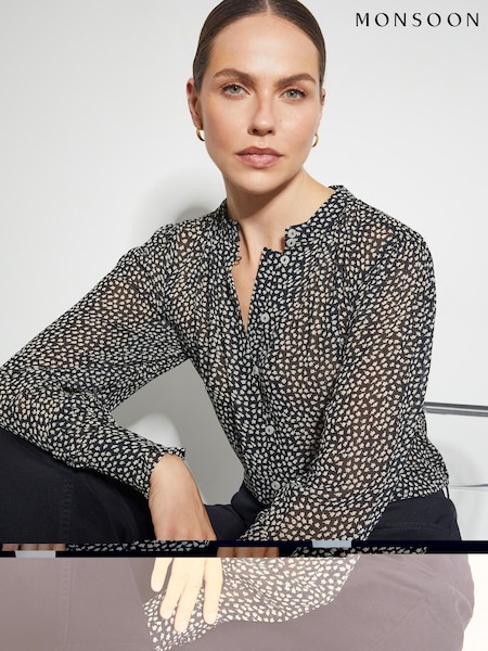 Monsoon Arielle Sheer Ditsy Floral Print Blouse (AR1442) | ‏174 د.إ.‏