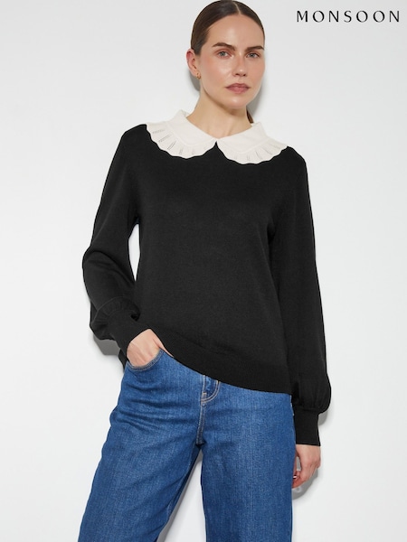 Monsoon Cleo Pointelle Collar Jumper (AR1459) | 359 LEI