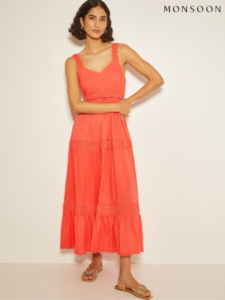 Monsoon Sonya Embroidered 100% Cotton Maxi Dress (AR1477) | ‏377‏₪