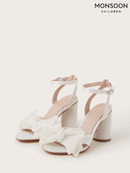 Monsoon Natural Kia Lace Bow Heeled Sandals (AR1479) | 495 QAR