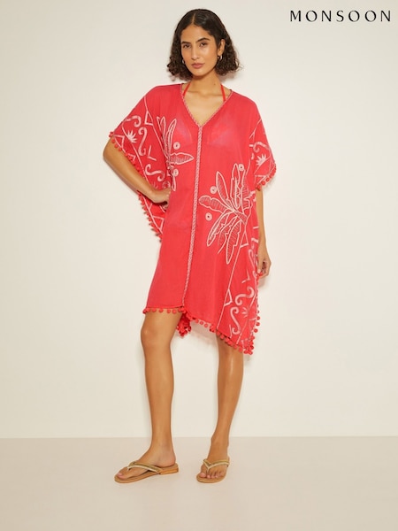 Monsoon Penny Tassel Embroidered 100% Cotton Kaftan (AR1490) | €109