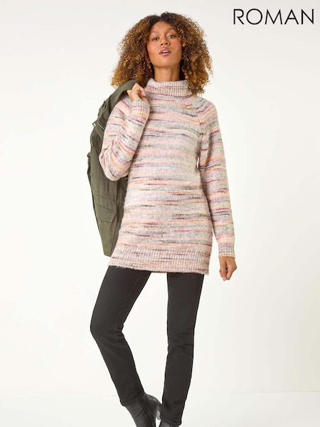 Roman Black Spacedye Roll Neck Tunic Jumper (AR1514) | 2,523 UAH