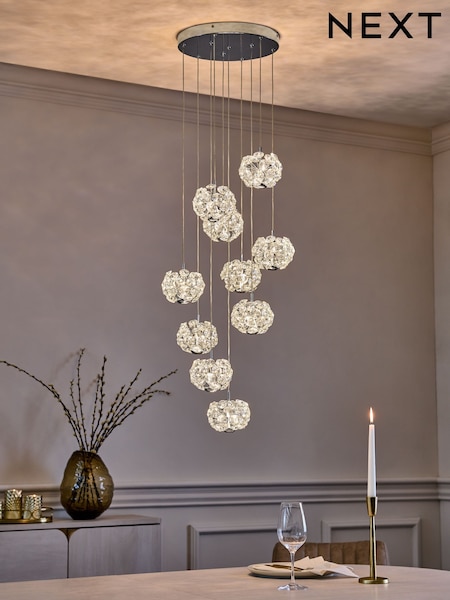 Chrome Fiori 10 Light Cluster Ceiling Light (AR1596) | €358