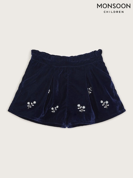 Monsoon Flower Embellished Velvet Shorts (AR1653) | 194 LEI - 223 LEI