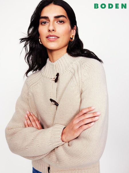 Boden Cream Chunky Wool Cardigan (AR1669) | AED437