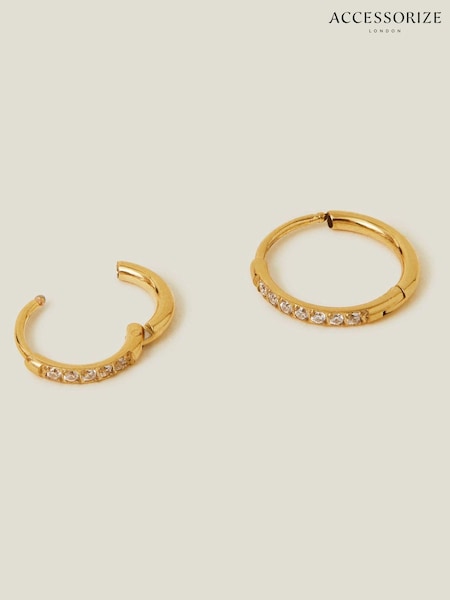 Accessorize 14ct Plated Surgical Steel Clicker Hoops (AR1696) | € 24