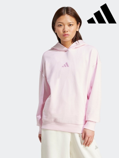 adidas Pink ALL SZN French Terry Loose 100% Cotton Hoodie (AR1856) | R$ 495
