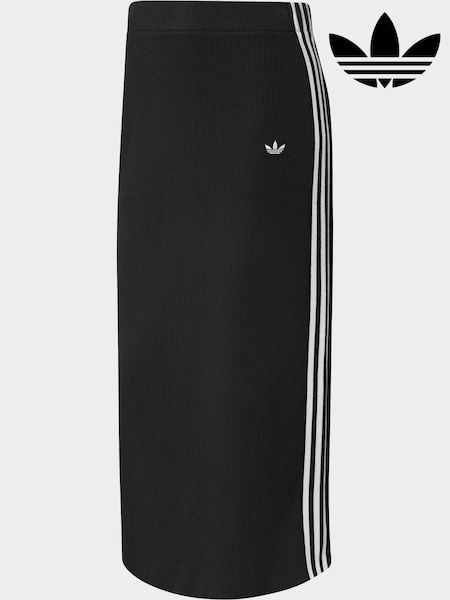 adidas Originals Black Knitted 3-Stripes Pencil Skirt (AR1922) | R$ 690