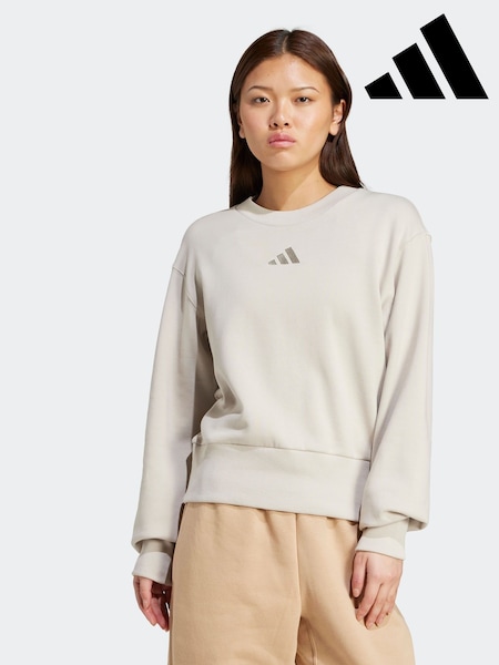 adidas Grey ALL SZN French Terry Regular Drop Shoulder 100% Cotton Sweatshirt (AR1982) | R$ 395