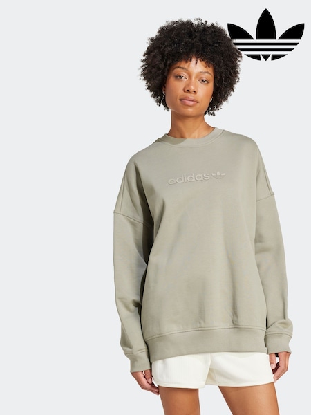 adidas Originals Green Light Essentials Linear Oversize Crew Sweatshirt (AR1989) | €63