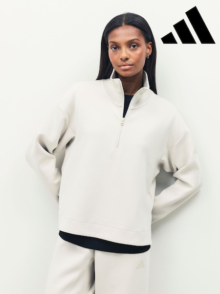 adidas Grey ALL SZN Soft Lux 1/4 Zip Sweatshirt (AR2003) | R$ 545