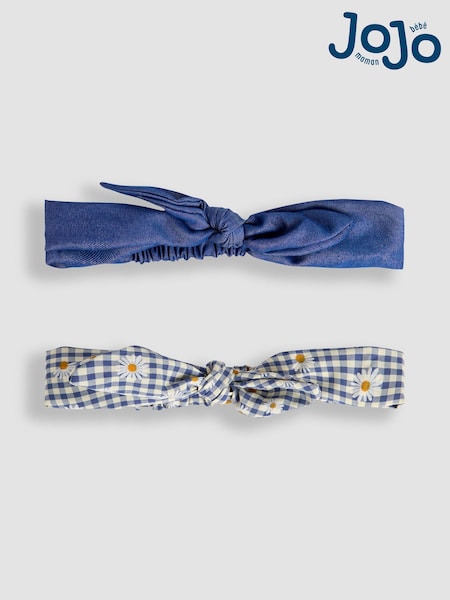 JoJo Maman Bébé Denim Pretty Bow Headbands 2 Pack (AR2021) | $14