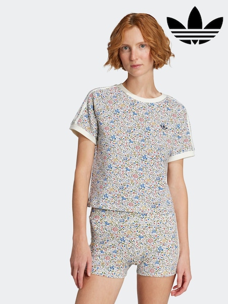 adidas Originals White Liberty Print Cali T-Shirt (AR2092) | R$ 375