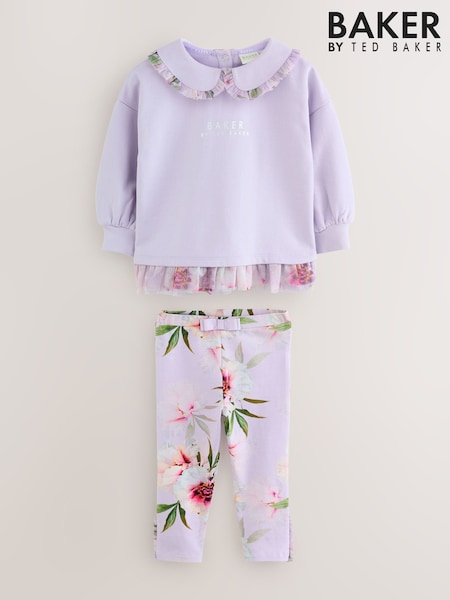 Baker by Ted Baker 2 Piece Collared Sweatshirt and Printed Leggings Set (AR2141) | 172 QAR - 199 QAR