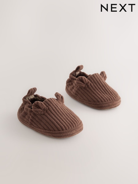 Chocolate Brown Bear Baby Slip-Ons Shoes (0-2mths) (AR2204) | €14