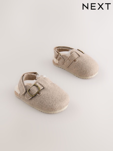 Neutral Baby Faux Lined Clog Shoes (0-2mths) (AR2219) | €14