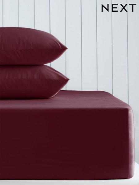 Burgundy Red Cotton Rich Extra Deep Fitted Bed Sheet (AR2227) | €20 - €26