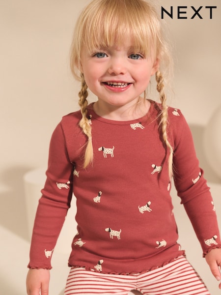 Autumnal Orange Long Sleeve Rib Tops 5 Pack (3mths-7yrs) (AR2228) | AED117 - AED137