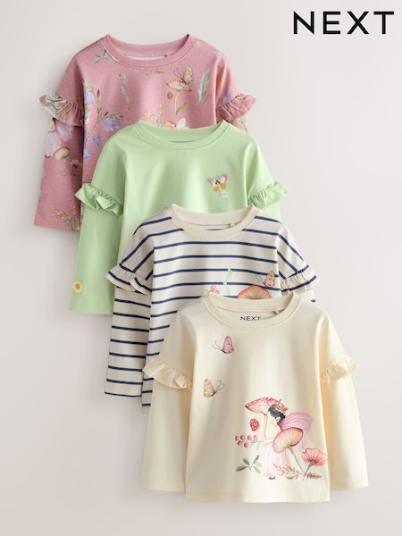 Green Fairy Long Sleeve Tops 4 Pack (3mths-7yrs) (AR2235) | 119 QAR - 139 QAR