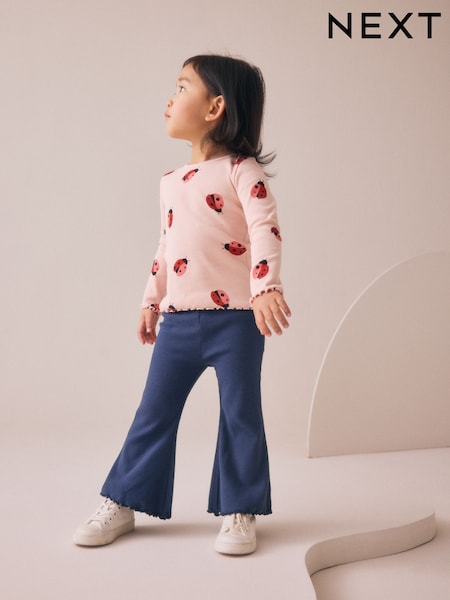 Navy/Pink Top and Flared Leggings Set 3 Pack (3mths-7yrs) (AR2254) | €35 - €39